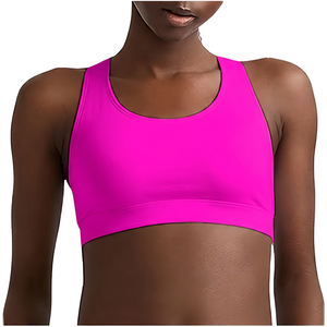 Sujetador deportivo Racerback para mujer, soporte medio, transpirable, color blanco sólido, ropa deportiva para yoga - Product Image 5