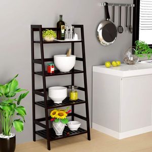 Multifunctional 4-Tier Ladder <b>Shelf</b> Bamboo Storage Bookcase with Plant <b>Stand</b> Flower Pot Holder Display Rac - Product Image 2