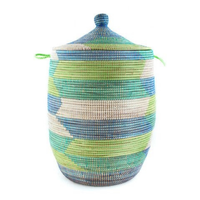 Panier de rangement en jonc de mer tressé à la main pour enfants, design moderne minimaliste de luxe multicolore, conception flexible, durable et écologique