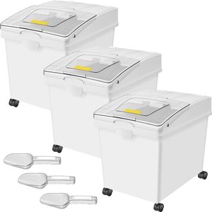 Contenitore Grande da 40L (10,5 Galloni) per Conservazione Riso, Dispenser Cibo per Cani, Contenitore per Ingredienti Cucina, Cereali, Farina - Product Image 6