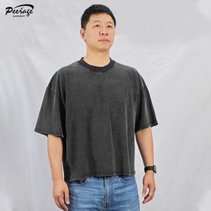 Camiseta de Algodón Extra Grande Personalizada con Lavado Ácido para Adolescentes, Moda Juvenil, Algodón Suave Premium, Estilo Casual Urbano, Fabricante - Product Image 1