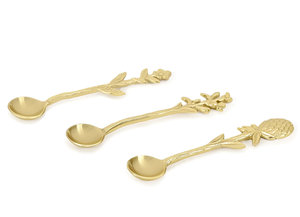 Hot Sale Luxury Gold Flower Pineapple Leaf Design Handle Tea <b>Coffee</b> <b>Spoon</b> - Product Image 1