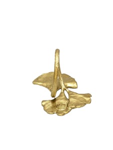 Anneau de serviette élégant en métal finition or, motif feuille, parfait pour la table à manger et la décoration d'occasions spéciales, boucle à serviette en provenance d'Inde - Product Image 2