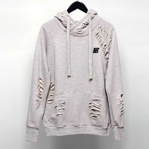 Sweat-shirts surdimensionnés pour hommes, effet usé, en coton mélangé confortable, parfaits pour le streetwear décontracté et le style outdoor. - Product Image 1