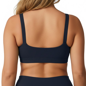 Nouveau soutien-gorge de sport froncé personnalisé et confortable avec logo frontal, extensible dans quatre directions, à fines bretelles, pour femme, idéal pour le fitness - Product Image 5