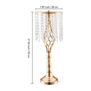 10 pièces de supports floraux de mariage en cristal de 55 cm/21,65 pouces de hauteur, en métal doré, pour présentation florale, décorations de table et centres de table pour mariages - Product Image 5