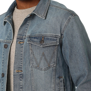 Veste en jean décontractée pour homme, 100% coton, tissu confortable et respirant, échantillon gratuit, vente en gros, personnalisable, meilleure qualité - Product Image 3
