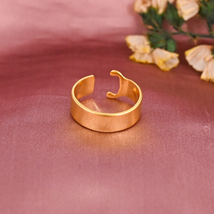 Anillo Ajustable de Latón con Letra C Chapado en Oro, Elegante y Moderno, para Mujer, Regalo de Boda o Compromiso, Lote al por Mayor de 25 Pares - Product Image 3