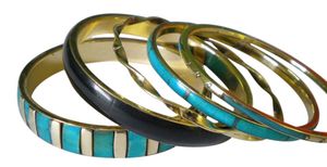 Stylish Epoxy Resin Brass Bangle <b>Stack</b> for Women Wedding Party Festive Handcrafted Polish Finished Modern Fashion Jewelry Cuff - Product Image 5