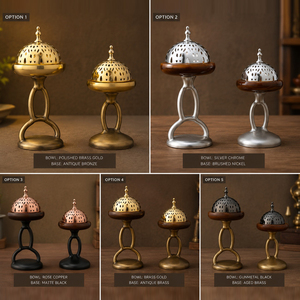 Elegante Juego de Quemadores de Incienso de Metal con Intrincadas Cúpulas Plateadas, Acabado en Cobre Antiguo, el Toque Moderno Perfecto para la Decoración del Hogar - Product Image 6