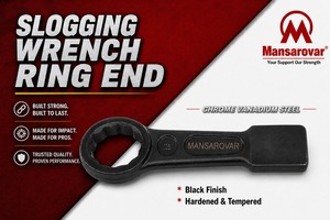 Llave Inglesa Mansarovar con Extremo Anillado, en Acero al Cromo Vanadio con Acabado Negro Endurecido y Templado de Grado Industrial - Product Image 3