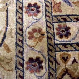 Tapis en mosaïque de galets organiques beige doré, tapis moderne en laine tufté à la main, franges, écologique, antidérapant pour salon, chambre à coucher - Product Image 4