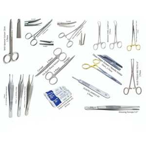 Kit de cirugía menor premium de 18 piezas con bandeja, instrumentos quirúrgicos veterinarios de acero inoxidable, calidad hospitalaria - Product Image 1