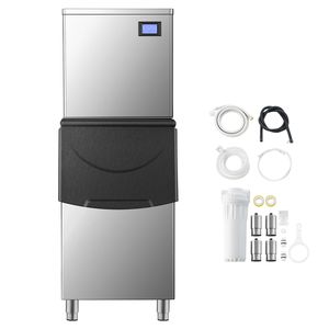 Attrezzatura di Refrigerazione per Cucine Commerciali, Macchina per Produzione Ghiaccio 450LBS/24H, Contenitore di Stoccaggio Grande 250LBS, Funzione di Autopulizia - Product Image 1