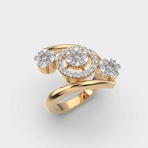 Anillos de compromiso de moissanita de moda con diseño de halo floral y engaste pavé, banda de boda de plata de ley 925 con diseño de pasamanos para fiesta - Product Image 2