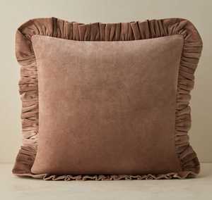 100% Velvet Ruffle Cushion <b>Covers</b> Luxury Decorative Throw Pillow <b>Covers</b> <b>for</b> <b>Sofa</b> - Product Image 1