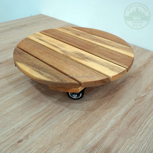 ไม้อะคาเซียแข็งทรงกลมขนาด30x30ซม. ไม้ผู้ว่าเป็นมาตรฐานสหภาพยุโรปที่มีล้อกลิ้ง360องศาเรียบ - Product Image 5