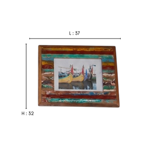 Handcrafted Creative Horizontal Unique Supplier Photo <b>Frame</b> From Reclaimed Boat Wood Original Color for Wall Home Decor Vintage - Product Image 1