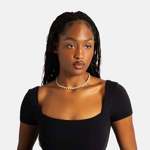 UrbanVrit Unisex 925 Sterling <b>Silver</b> 18K Gold Plated Round Brilliant Cut Zircon Tennis Chain <b>Choker</b> Necklace Everyday Wear - Product Image 2