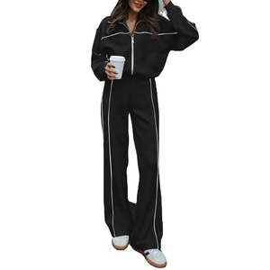 Survêtement d'été 2 pièces pour femmes 100% coton Jogging avec sweat et pantalon pantalon de survêtement avec poches 2026 - Product Image 2