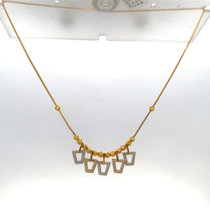 Auténtico Collar de Oro de 22K con Dijes de Anillo de Diamantes Reales y Cuentas Negras - Product Image 6