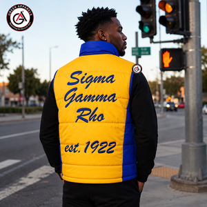 Veste sans manches Sigma Gamma Rho personnalisée coupe-vent écologique légère chaude et compressible pour homme grande taille hiver duveteuse - Product Image 2