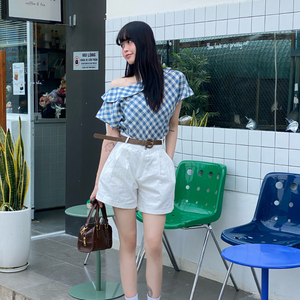 Conjunto de Pantalones Cortos Transpirables de Cintura Alta para Mujer, 100% Algodón, Pantalones Largos, Fábrica Vietnamita Orgánica, Calidad Premium - Product Image 4