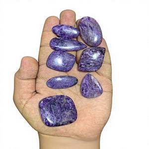 Rida Creations - Gemas Sueltas de Charoita Violeta Natural Certificada IGI de Alta Calidad, Formas Mixtas Ovaladas, Personalizables, Venta al Por Mayor - Product Image 1
