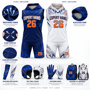 Ensemble Maillot et Short de Compression Sublimé Personnalisé 7V7 pour Équipes de Football Américain Junior et Adulte – Marque Privée USA – Vente en Gros - Product Image 5