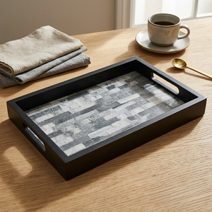 Luxury Marble Serving Tray with Handles Decorative Rectangular Marble Tray for Coffee <b>Table</b> Kitchen Counter Dining Room and Home - Product Image 5