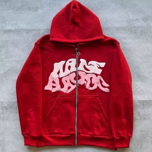 Sudadera con capucha con cremallera personalizada de alta calidad, doble capa, hombro caído, peso pesado, sudaderas con cremallera de gran tamaño, Sudadera con capucha de lana de algodón - Product Image 4