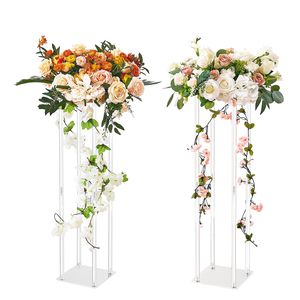 2 Pezzi Colonna Vaso in Acrilico Alta 80 cm, Supporto Floreale Geometrico per Matrimoni, Centrotavola per Esposizione Floreale da Tavolo in Acrilico - Product Image 1