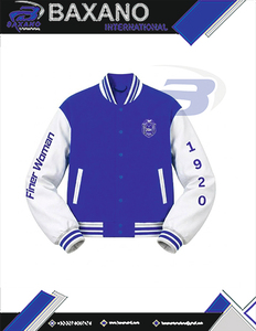 Veste universitaire Zeta Phi Beta ZPB Sorority, bleu et blanc, broderie de lettres grecques, style universitaire, veste de baseball pour femmes - Product Image 5