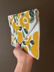 Sac à main rectangulaire fait main avec broderie en polyester sur toile marine lavable pour la décoration de la maison - Product Image 2