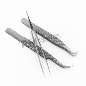 Pince à épiler pour extensions de cils RMI Silver Shin, poignée diamant, acier inoxydable, pointe de précision lisse, 10 mm, emballage - Product Image 6
