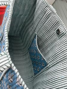 Hand-Block Printed Quilted Cotton <b>Shoulder</b> Bag India Winter Multi-Color Floral Design Two <b>Shoulder</b> <b>Straps</b> Lining Wholesale - Product Image 3