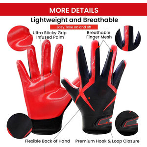 Gants de football américain à paume super adhérente, logo personnalisé, fabricant de marque privée, gants de football à haute adhérence pour l'entraînement - Product Image 2