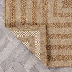 Hot Selling Natural Best SellerGeometric Sand/Natural Easy-Care Jute-Style Indoor/Outdoor Flat Woven Area Rug Floor Mat Area Rug - Product Image 5