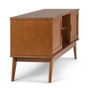 Supporto multimediale basso della metà del secolo in Teak marrone accessorio per mobili elegante ed elegante - Product Image 6