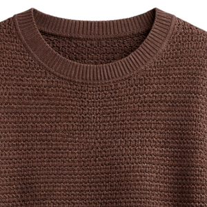 Haut en maille à épaules dégagées pour femme, à manches courtes, texturé, pull d'été décontracté, coupe ample, respirant, pull tendance - Product Image 5