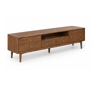 Meuble de rangement moderne en bois massif, meuble TV, meuble de salon, console de style mid-century, décoration intérieure, rangement en bois - Product Image 2