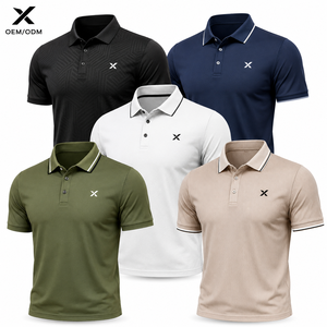 Polo Homme X Sports City Athleisure Streetwear Manches Courtes en Tissu Éponge Couleurs Unies Respirant 100% Coton Logo Personnalisé Extérieur - Product Image 2