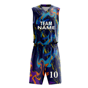 Ensemble de maillots de basket-ball personnalisés unisexes, impression simple ou double face, uniforme respirant, uniforme de haute performance pour les matchs - Product Image 5