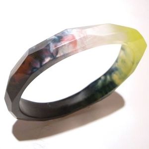 กำไลข้อมือเรซิ่นและไม้ ดีไซน์เหนือกาลเวลา สวยสง่างาม ประดับคริสตัล แฟชั่นอินเทรนด์ - Product Image 1