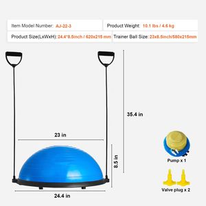 Palla da Ginnastica Semisferica da 23 Pollici, Capacità 660 libbre, Palla per Stabilità, Palla Yoga, Fasce di Resistenza, Palle per Equilibrio da 23 Pollici, Mezze Palle - Product Image 4