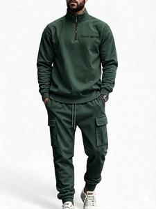 Ensemble de survêtement pour homme de haute qualité, personnalisé, en molleton de coton lourd, avec logo brodé, couleur unie, streetwear d'hiver, prix abordable - Product Image 2