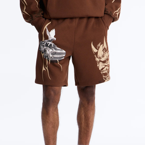 Shorts tricotés unisexe tendance 2026 en tissu éponge de coton doux, coupe ample, taille élastique, pour l'été, la détente, la gym et la course à pied - Product Image 1