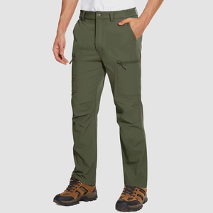 <b>Men's</b> Black Quick Dry Hiking Pants With Multiple Pockets Regular Fit Outdoor Wear Breathable Polyester Fabric All Seasons Use - Product Image 3