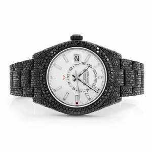 Luxury Iced Out Moissanite <b>Watch</b> <b>Black</b> Automatic Mechanical Diamond Bust Down Hip Hop Stainless Steel Wristwatch - Product Image 1