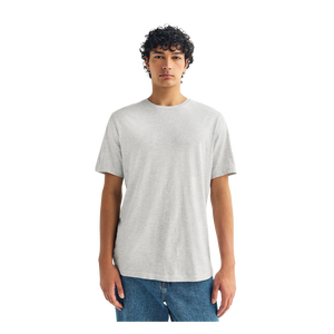 T-shirt à manches courtes pour homme, col rond, gris, 100% coton, coupe classique, couleur unie, jersey tricoté, décontracté - Product Image 3